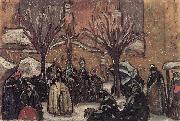 Market of Kecskemet in Winter Bela Ivanyi-Grunwald